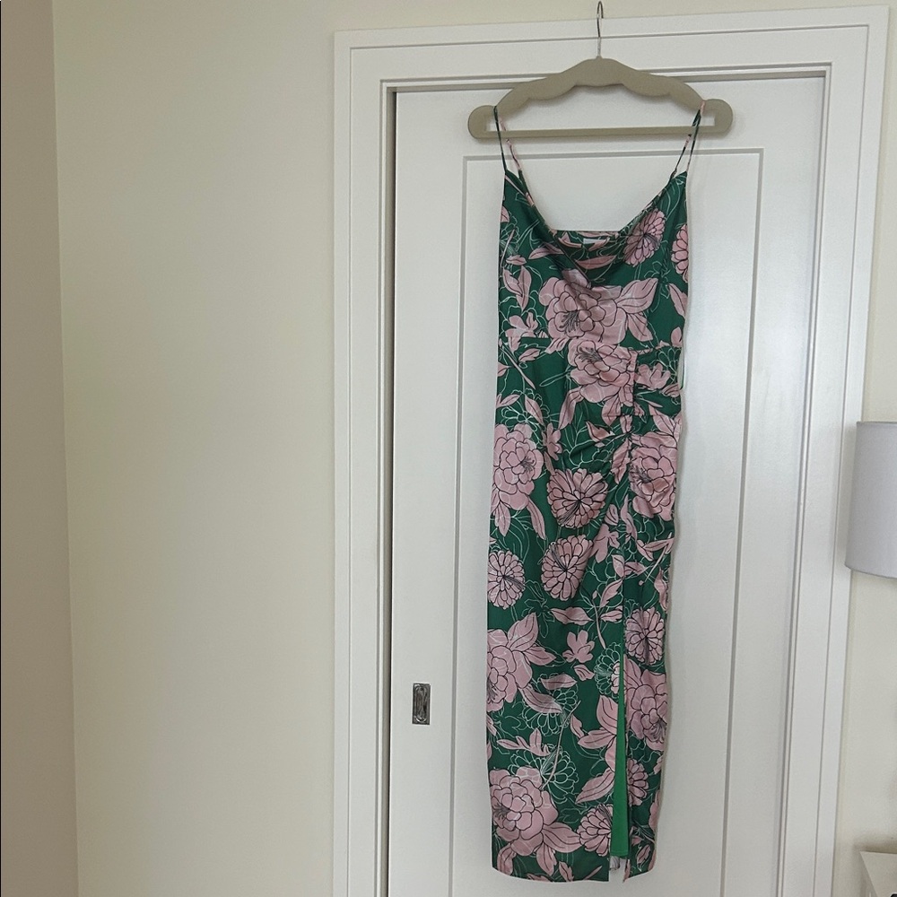 Floral Green and Pink Women's Dress